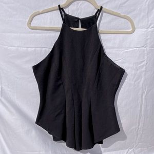 Pleated Black Halter Top